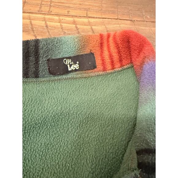 Ms. Lee Southwest Fleece Snap Shirt Jacket Multicolor Striped Western Retro - Picture 2 of 6